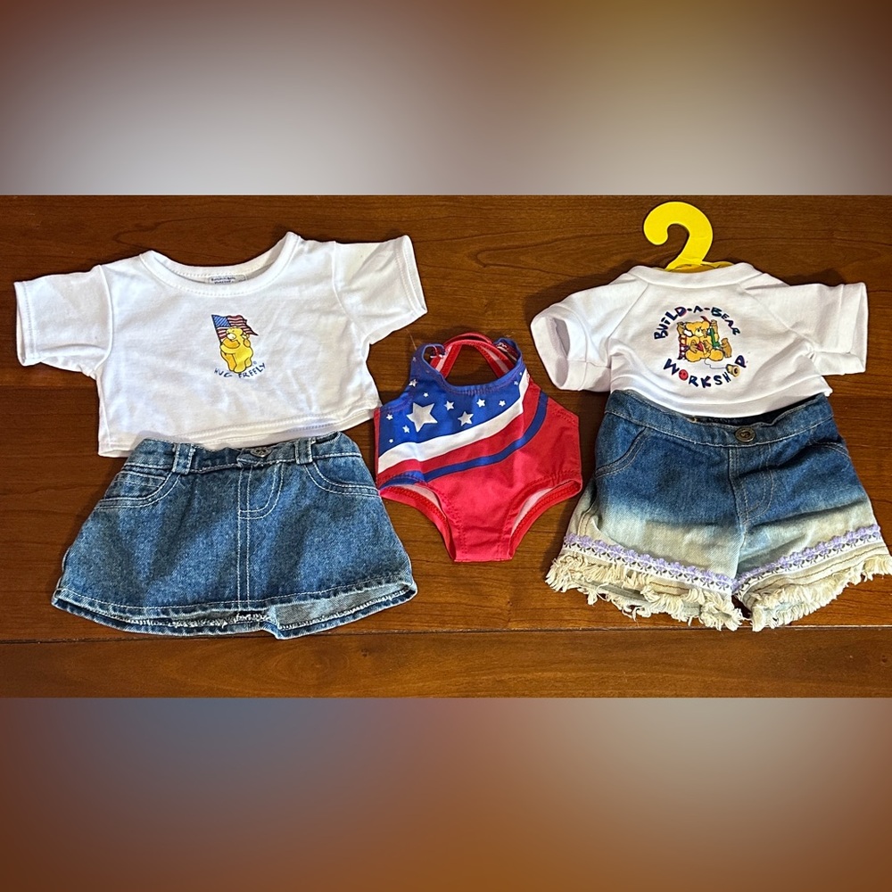 Build a Bear Doll Clothes Shorts Shirt Jeans Skirt Outfit & Swimsuit